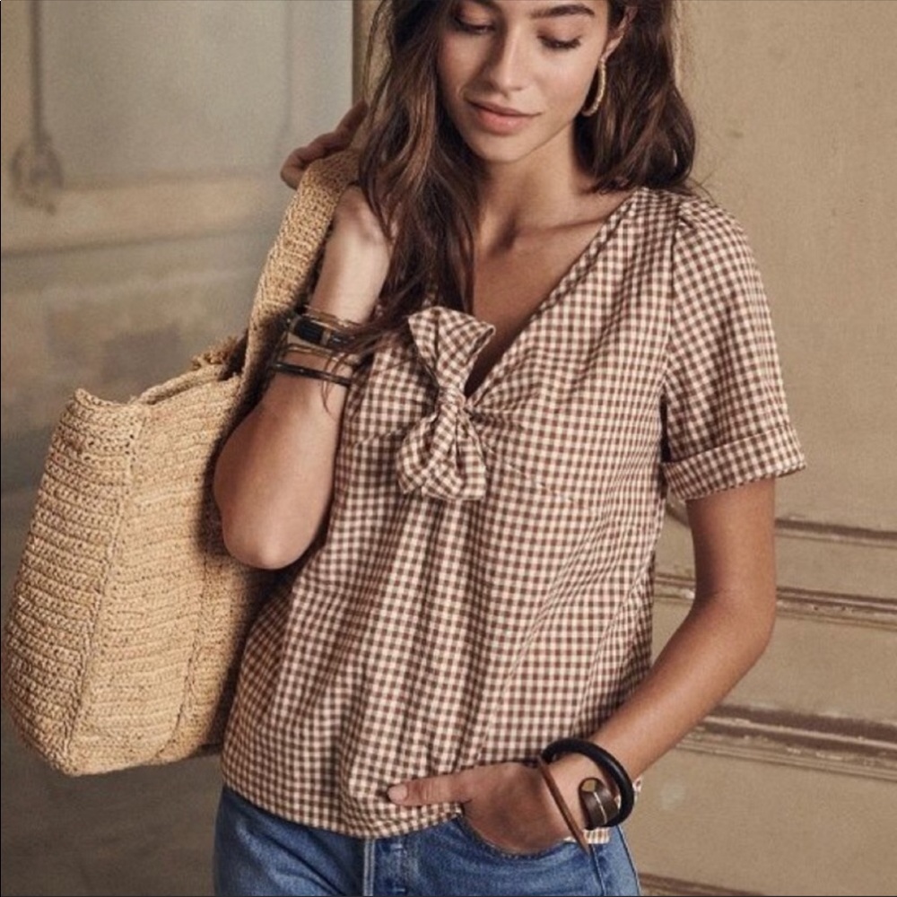 Sezane Massia Gingham Check brown FR 36/ U…